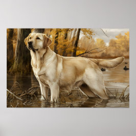 Gult Labrador Hunting Poster, Anka Hunters Poster