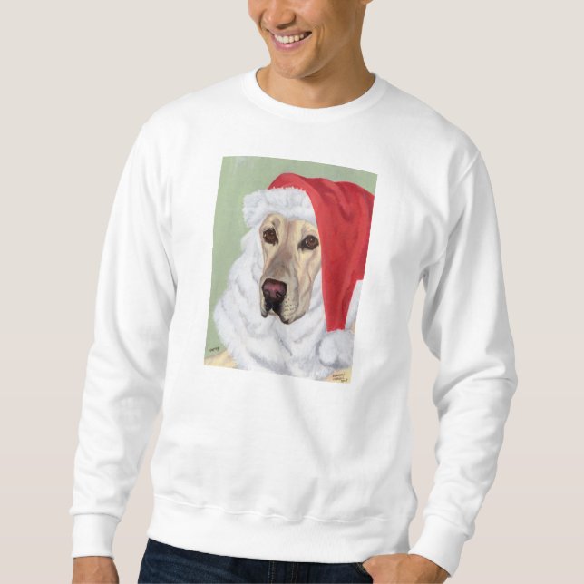 Gult Labrador-jultomten Sweatshirt (Framsida)
