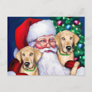 Gult Labrador, jultomtens labb Helg Vykort