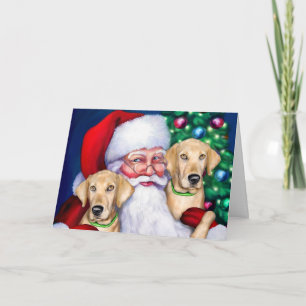 Gult Labrador, jultomtens labb Helgkort