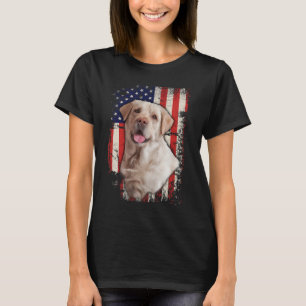 Gult Labrador Labs Patriotic American Flagga Hund T Shirt