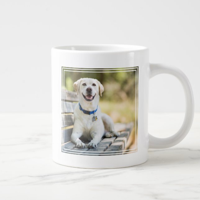 Gult Labrador Lays på Bench Jumbo Mugg (Höger)