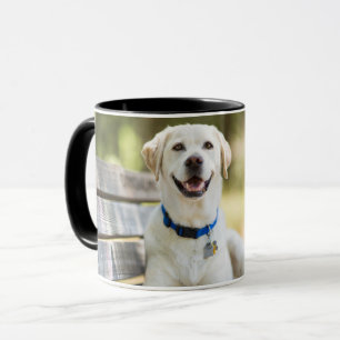 Gult Labrador Lays på Bench Mugg