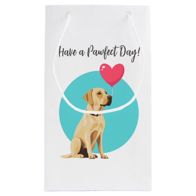 Gult Labrador med Heart Balloon Gift Bag (Baksidan)