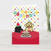 Gult Labrador och Black Labrador Birthday