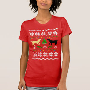 Gult Labrador och Black Labrador God jul T Shirt