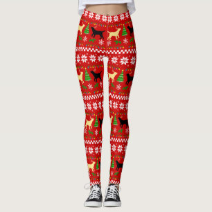 Gult Labrador och Black Labrador jul Leggings