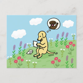 Gult Labrador och Brev från en vän Vykort