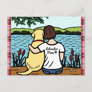 Gult Labrador och Mamma 2 Vykort