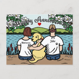 Gult Labrador och Parents Lycklig-årsdag Helg Vykort