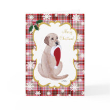 Gult Labrador och Santa Hat Snowflake-jul