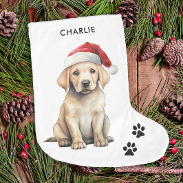 Gult Labrador Personlig Hund älskare jul Stor Julstrumpa