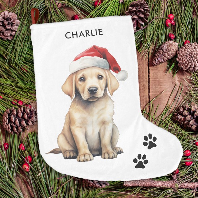 Gult Labrador Personlig Hund älskare jul Stor Julstrumpa (Skapare uppladdad)