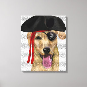 Gult Labrador Pirat 2 Canvastryck
