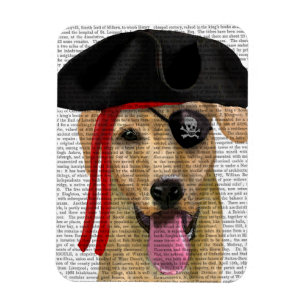 Gult Labrador Pirat 2 Magnet