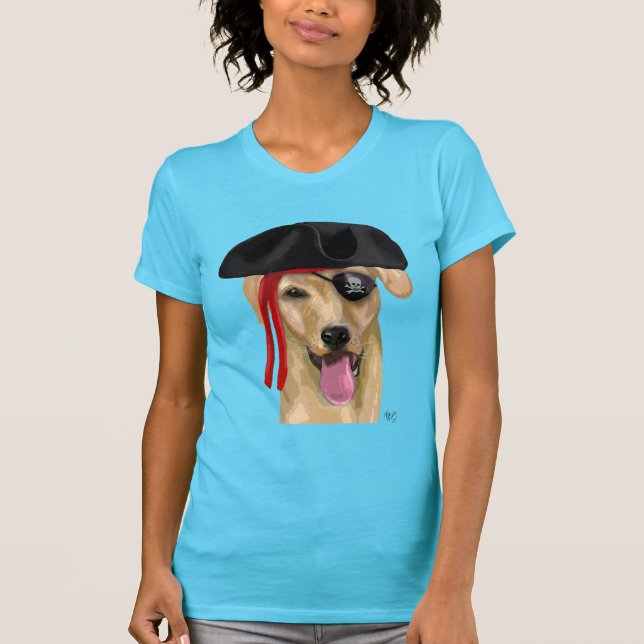 Gult Labrador Pirat 2 Tee (Framsida)