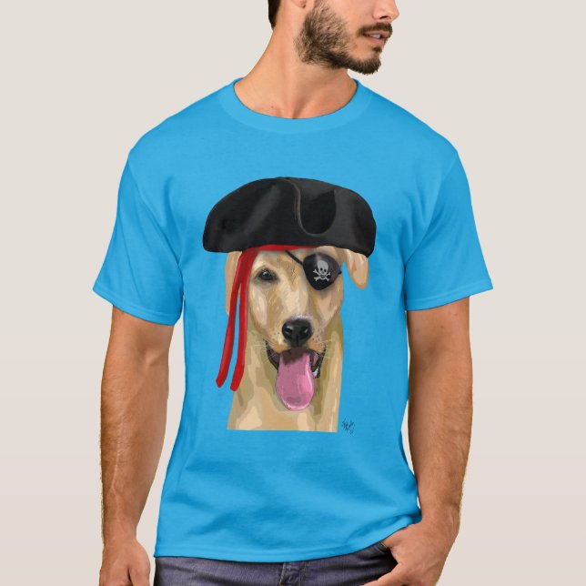 Gult Labrador Pirat 2 Tee (Framsida)
