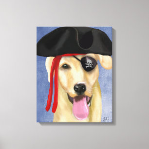 Gult Labrador Pirat Canvastryck