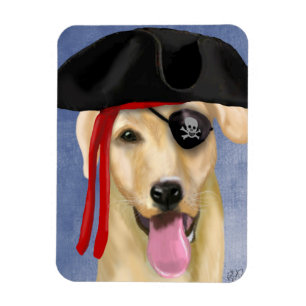 Gult Labrador Pirat Magnet