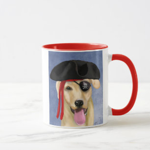 Gult Labrador Pirat Mugg