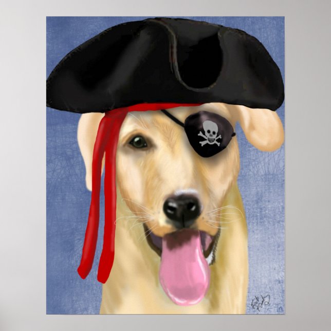 Gult Labrador Pirat Poster (Framsidan)
