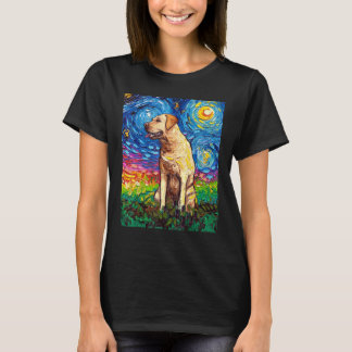 Gult Labrador Profile Starry Night Hund Art av Aj T Shirt