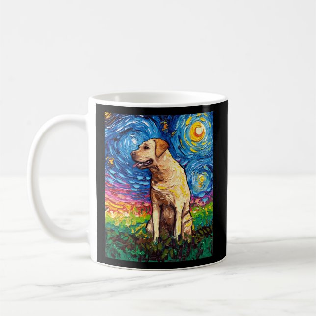 Gult Labrador Profile Starry night Hund by Aja Kaffemugg (Vänster)