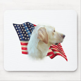 Gult Labrador Retriever American Flagga Musmatta