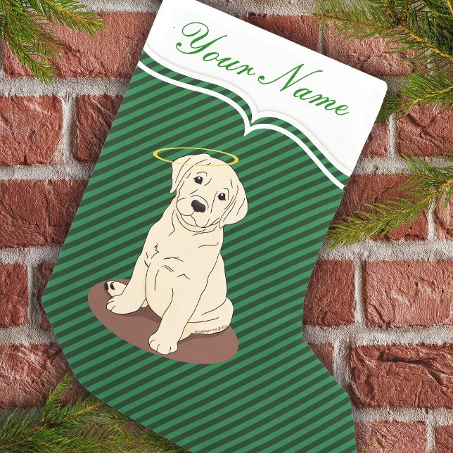 Gult Labrador Retriever Angel Halo Liten Julstrumpa (Skapare uppladdad)