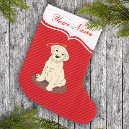 Gult Labrador Retriever Angel Halo Stor Julstrumpa