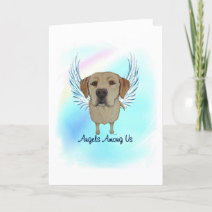 Gult Labrador Retriever Angel Hund Pet Loss Tack Kort