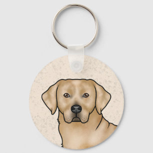 Gult Labrador Retriever Art Cute Lab Porträtt Nyckelring
