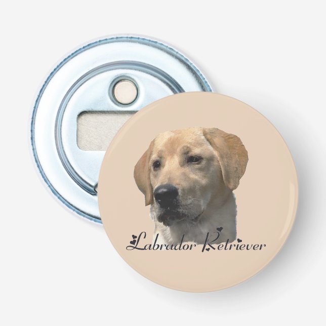 Gult Labrador Retriever Art Gifts Flasköppnare (Framsidan)