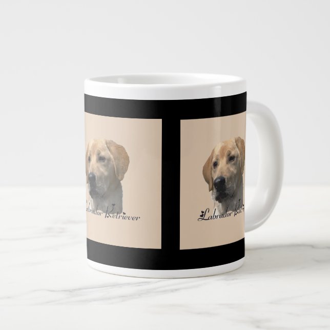 Gult Labrador Retriever Art Gifts Jumbo Mugg (Framsida höger)
