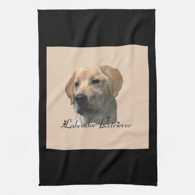 Gult Labrador Retriever Art Gifts Kökshandduk (Vertikal)