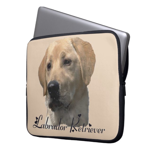 Gult Labrador Retriever Art Gifts Laptop Fodral (Framsidan Vänster)