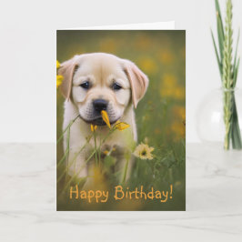 Gult Labrador Retriever Birthday Card Kort