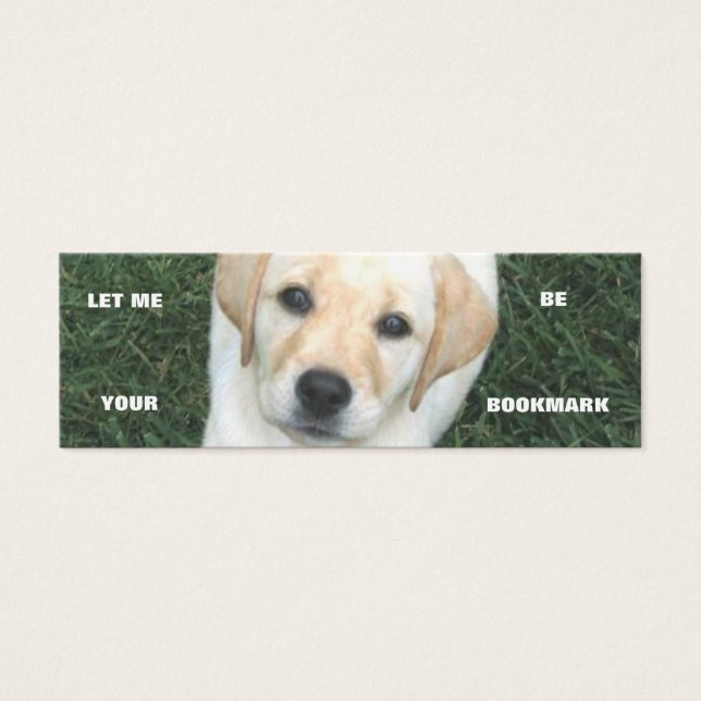 Gult Labrador Retriever Bookmark Litet Visitkort (Framsidan)