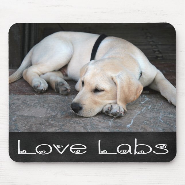 Gult Labrador Retriever Chalkboard Mousepad Musmatta (Framsidan)