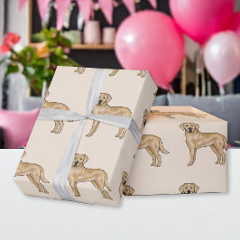 Gult Labrador Retriever Cute Lab Hund Mönster Presentpapper