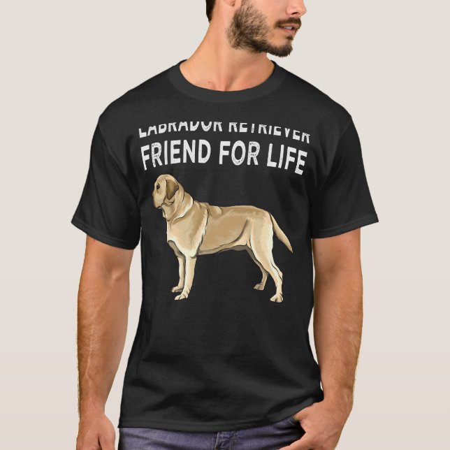 Gult Labrador Retriever Friend for Life Hund Frie T Shirt (Framsida)