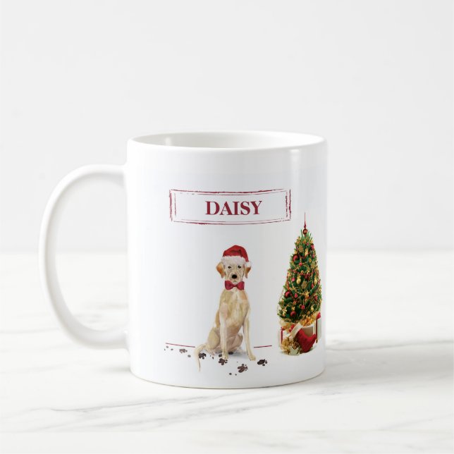 Gult Labrador Retriever Funny Jul Hund Kaffemugg (Vänster)