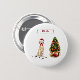 Gult Labrador Retriever Funny Jul Hund Knapp