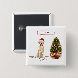 Gult Labrador Retriever Funny Jul Hund Knapp