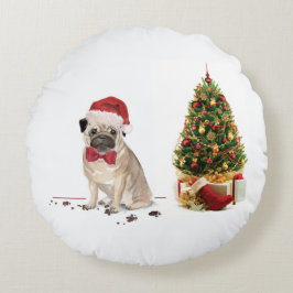 Gult Labrador Retriever Funny Jul Hund Rund Kudde