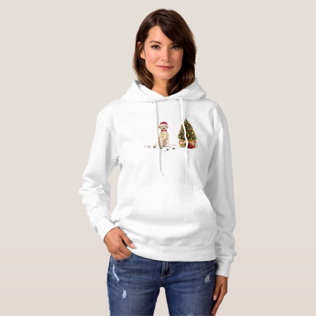 Gult Labrador Retriever Funny Jul Hund T Shirt (Hel framsida)