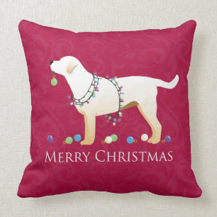 Gult Labrador Retriever God jul Design Kudde