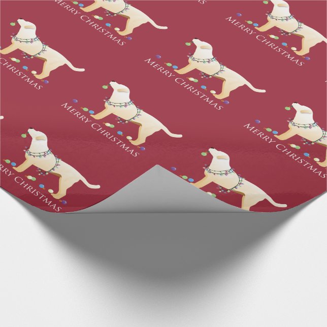 Gult Labrador Retriever God jul Design Presentpapper (Hörn)