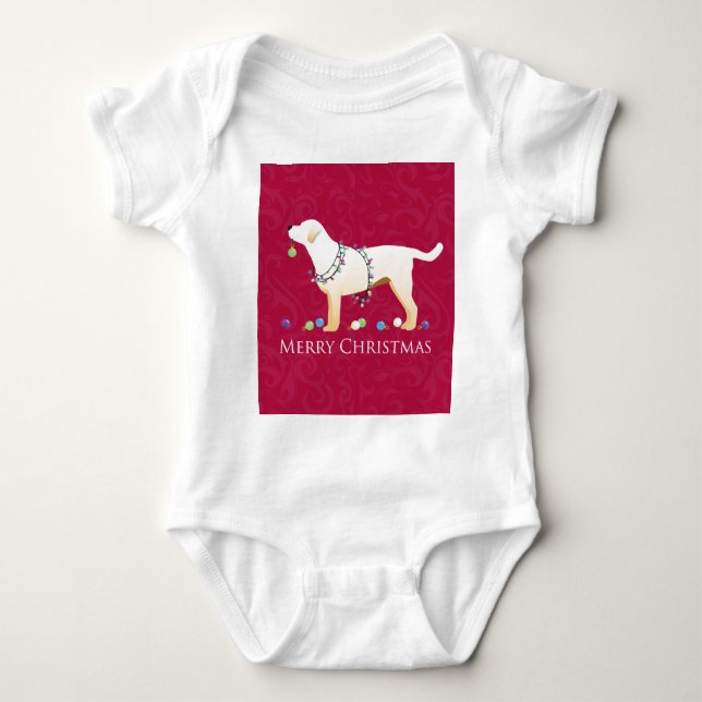 Gult Labrador Retriever God jul Design Tee (Framsida)