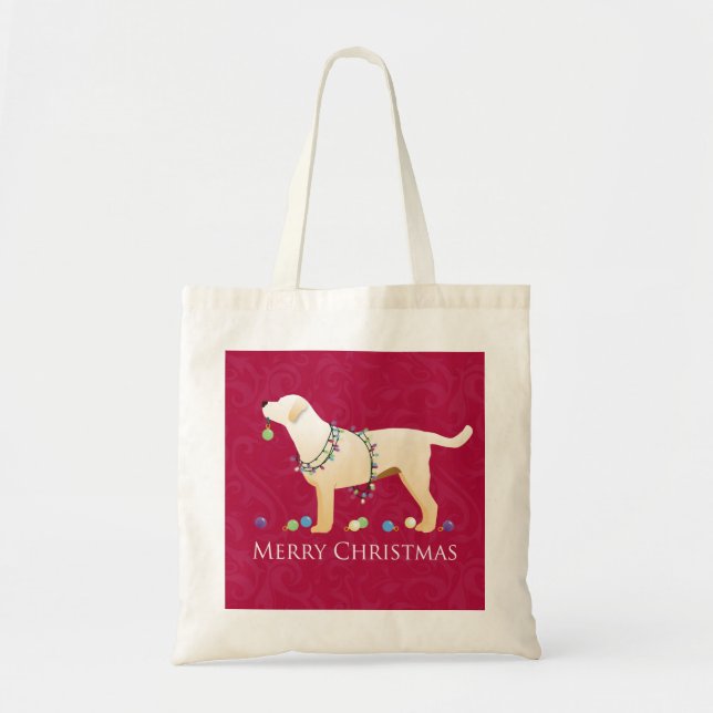 Gult Labrador Retriever God jul Design Tygkasse (Framsidan)